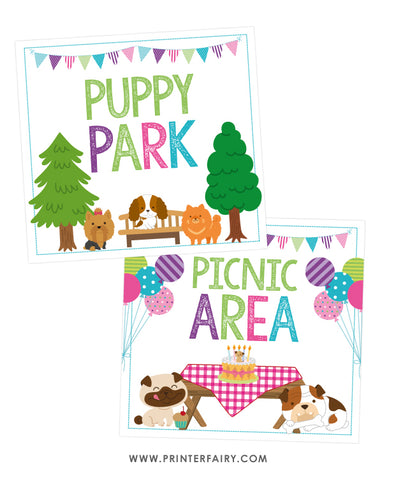 Puppy Park & Picnic Area Signs