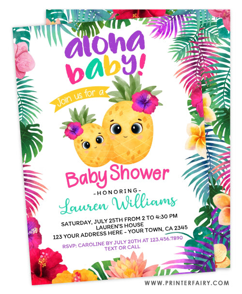 Pineapple Baby Shower Invitation