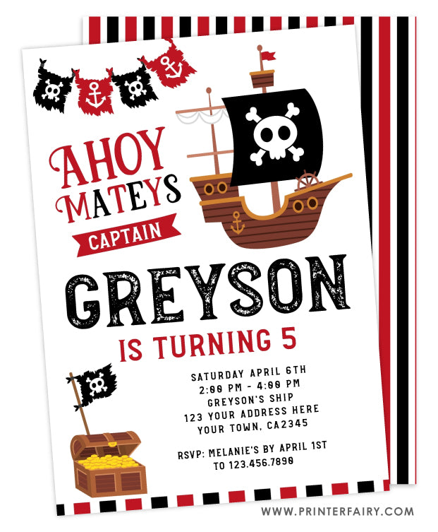 Pirate Birthday Invitation