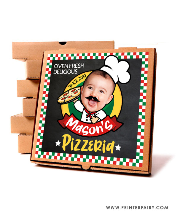 Pizza Box Label with Photo