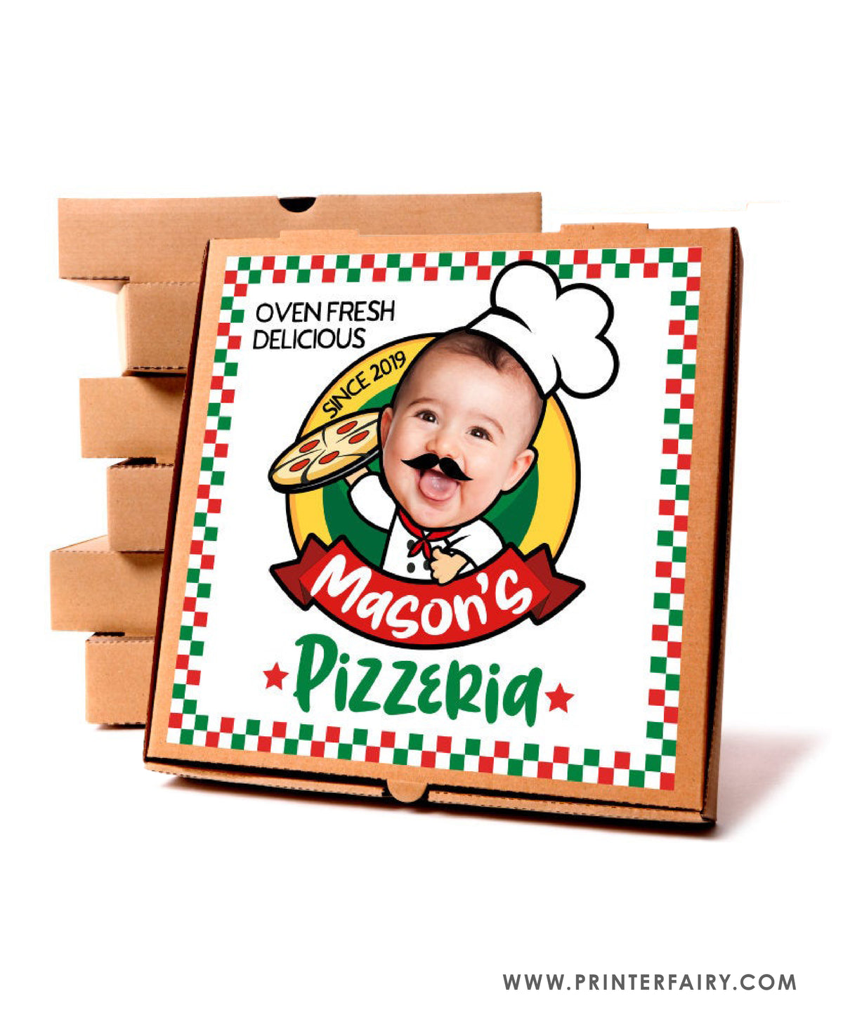 Pizza Box Label with Photo