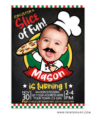 Pizzeria Birthday Party Invitation with Photo