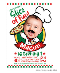 Pizzeria Birthday Party Invitation with Photo