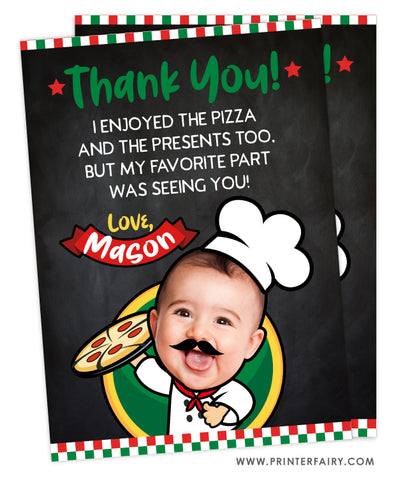 Pizza Thank You Card with Photo