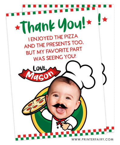 Pizza Thank You Card with Photo
