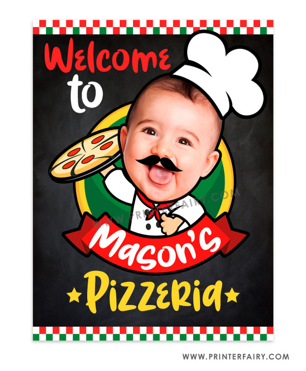 Pizza Welcome Sign with Photo