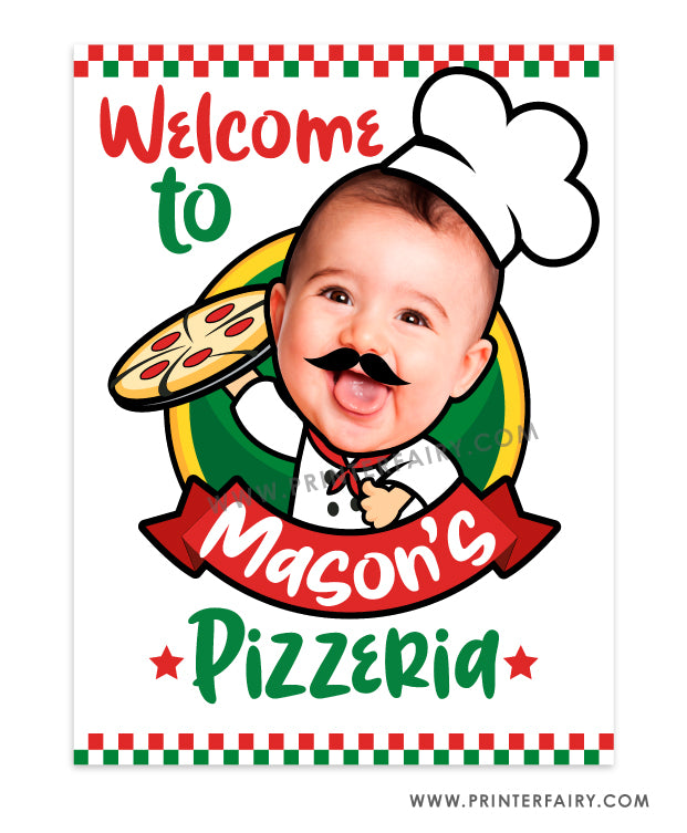 Pizza Welcome Sign with Photo