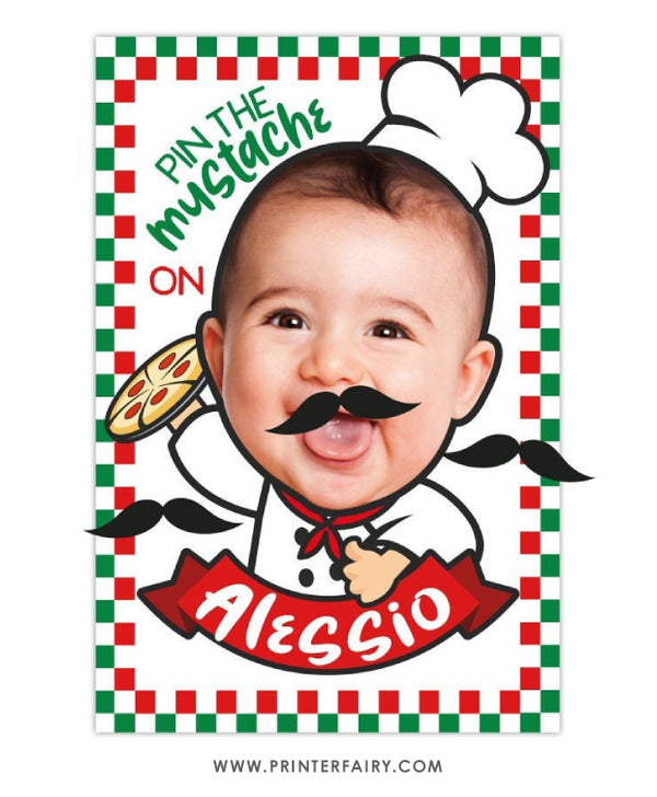 Pizza Pin the Mustache Game