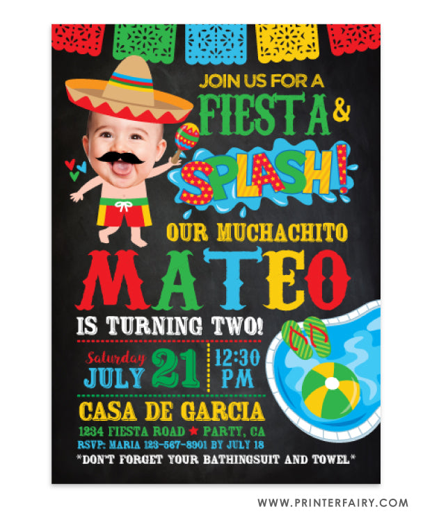 Pool Fiesta Invitation with Photo