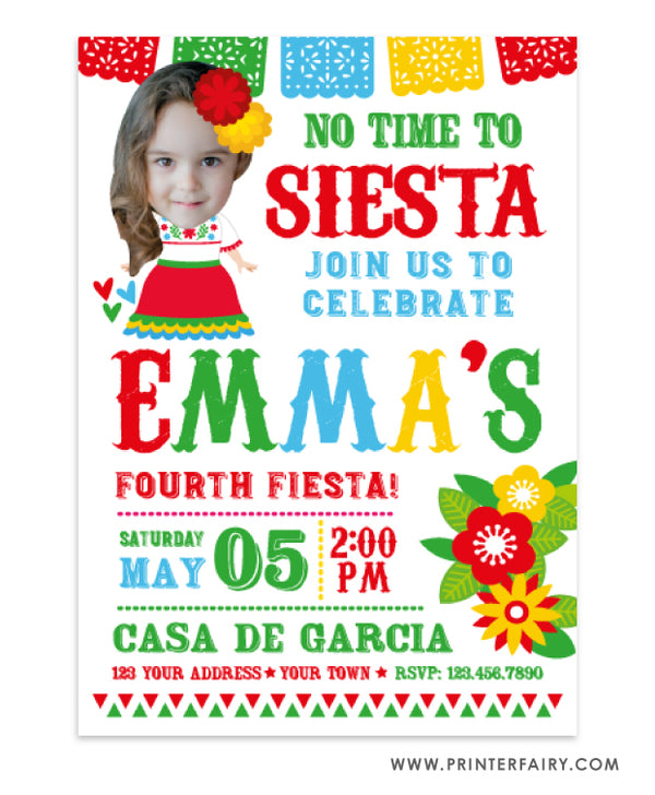 Señorita Fiesta Invitation with Photo