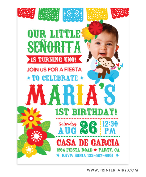 Little Señorita Invitation with Photo