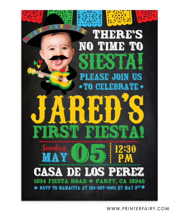 Baby Mariachi Fiesta Invitation with Photo