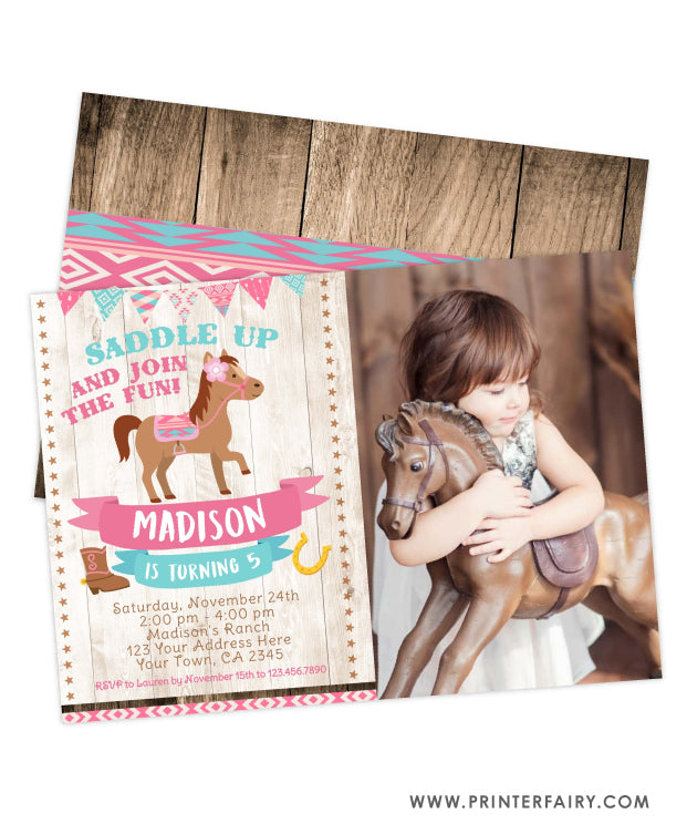 Pony Birthday Invitation with Photo