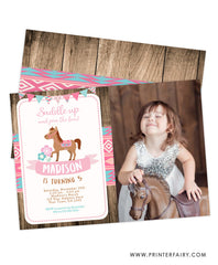 Pony Birthday Invitation with Photo