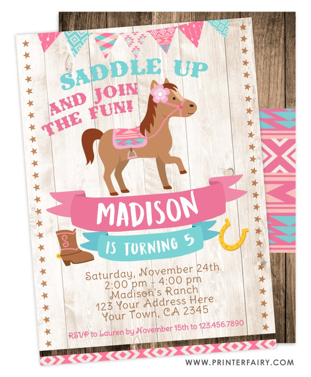 Pony Birthday Invitation