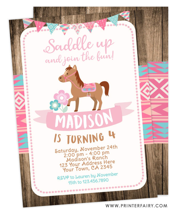 Pony Birthday Invitation