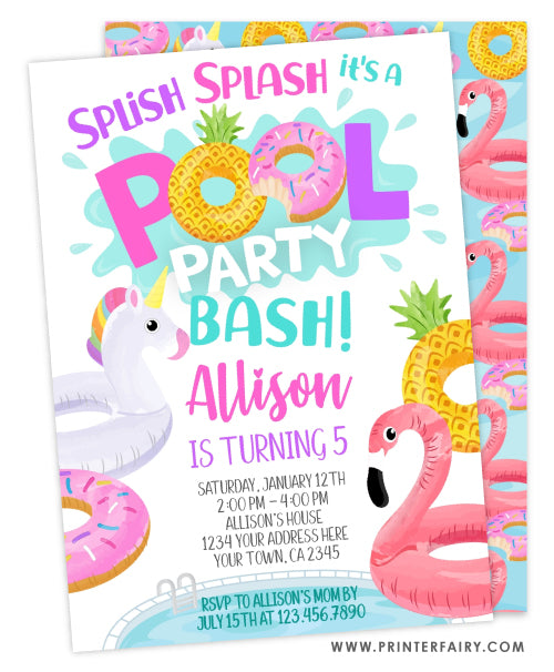 Pool Party Invitation