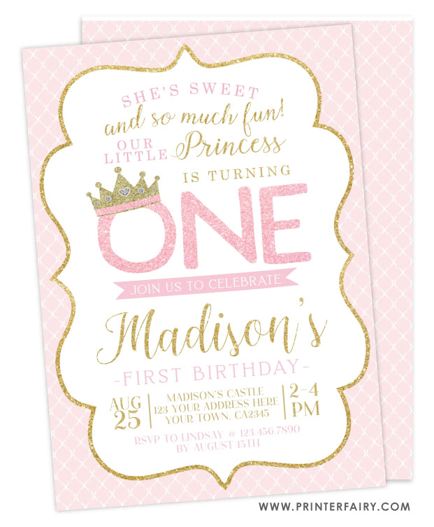 Princess Birthday Party Invitation