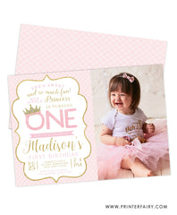 Princess Birthday Party Invitation with Photo