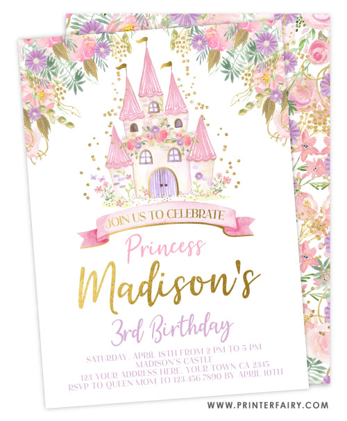 Princess Castle Party Invitation