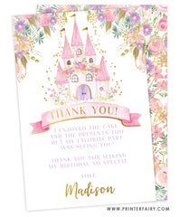 Princess Castle Thank You Card