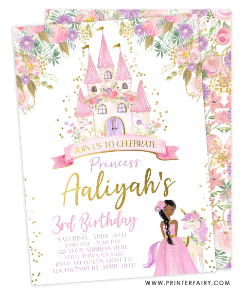 Princess & Unicorn Castle Invitation