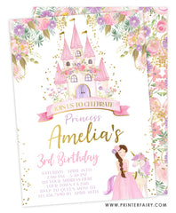 Princess & Unicorn Castle Invitation