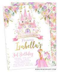 Princess & Unicorn Castle Invitation