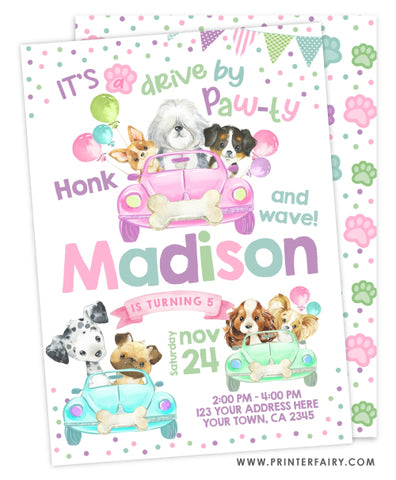 Drive By Puppies Invitation