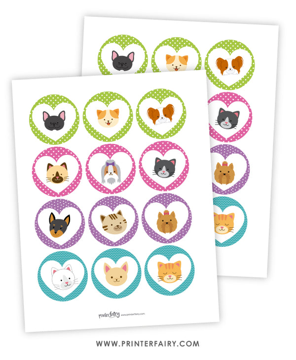 Puppies & Kitties Party Toppers