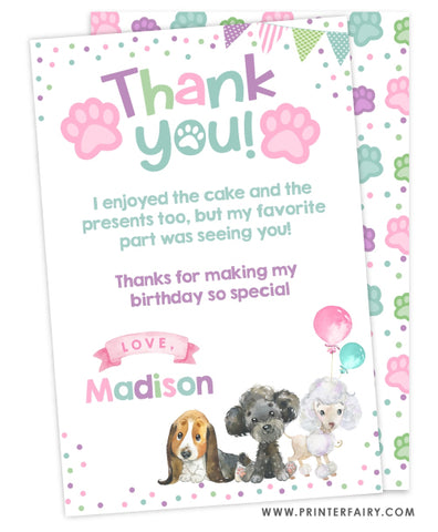 Puppies Thank You Card