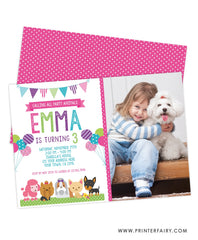 Puppy Birthday Party Invitation with Photo