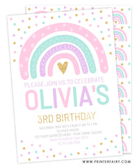 Rainbow Birthday Party Invitation