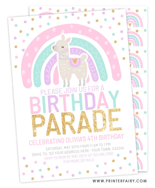 Rainbow & Llama Birthday Parade