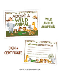 Wild Animal Adoption Pack