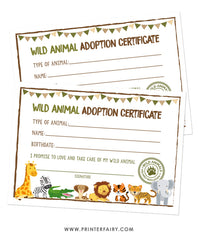 Wild Animal Adoption Pack