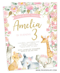 Floral Jungle Birthday Invitation