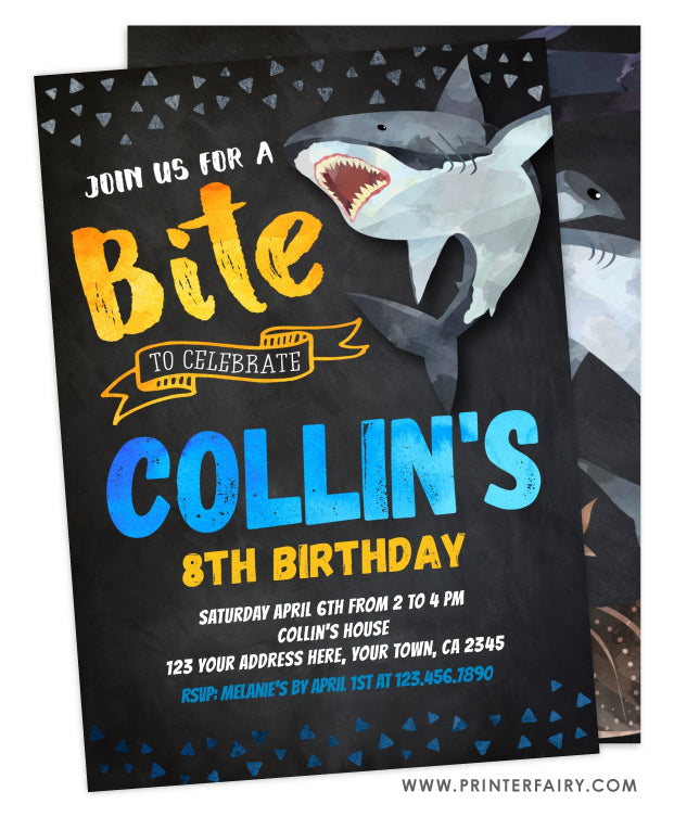 Shark Birthday Invitation