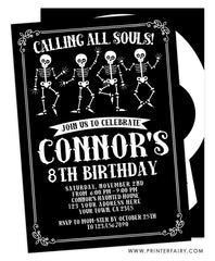 Skulls Birthday Invitation