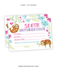 Sloth Adoption Pack