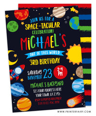 Space Planets Invitation
