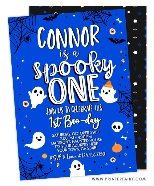Spooky One Halloween Birthday Invitation