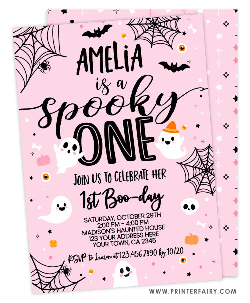 Spooky One Halloween Birthday Invitation