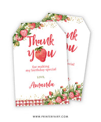 Strawberry Favor Tags