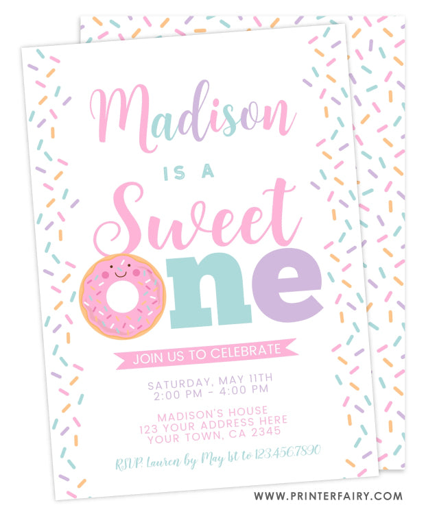 Sweet One Birthday Invitation