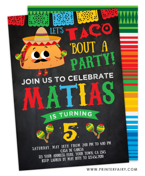 Taco Birthday Party Invitation