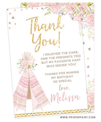 Teepee Thank You Card