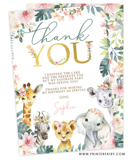 Tropical Jungle Thank You Card