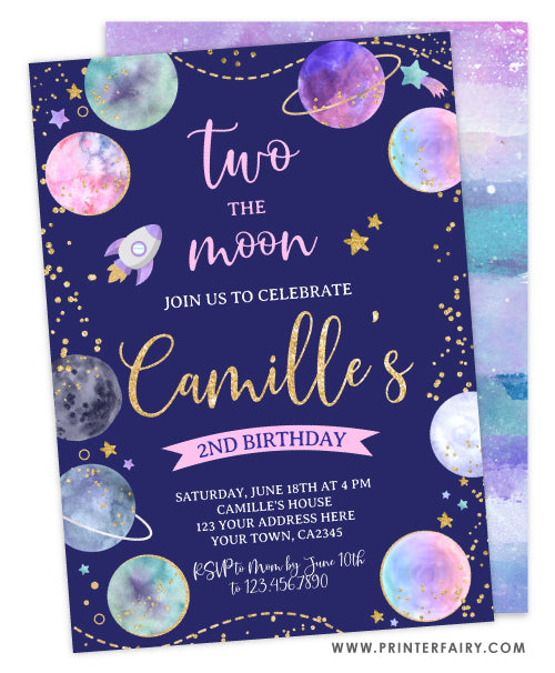 Two the Moon Invitation