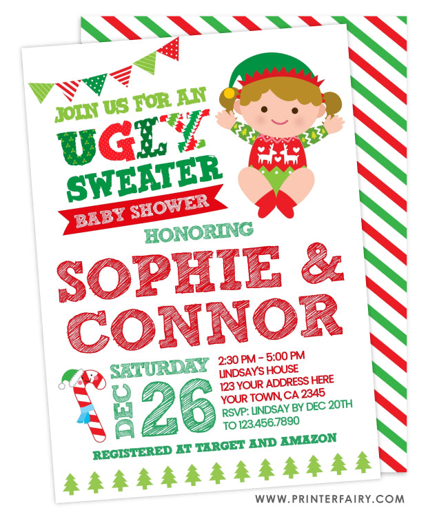 Ugly Sweater Baby Shower Invitation